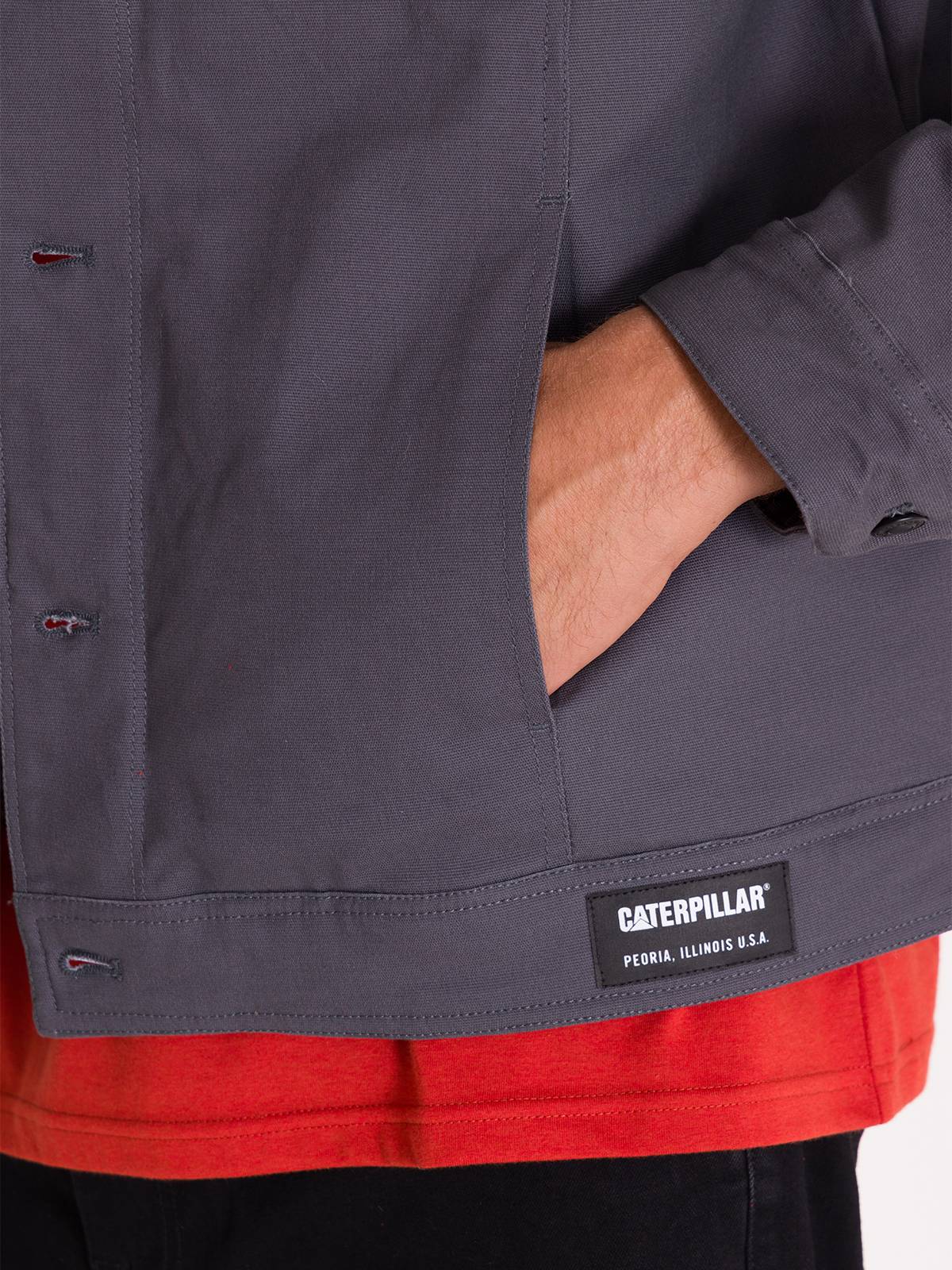 Chaqueta Manga Larga Hombre Trucker Grafito Cat