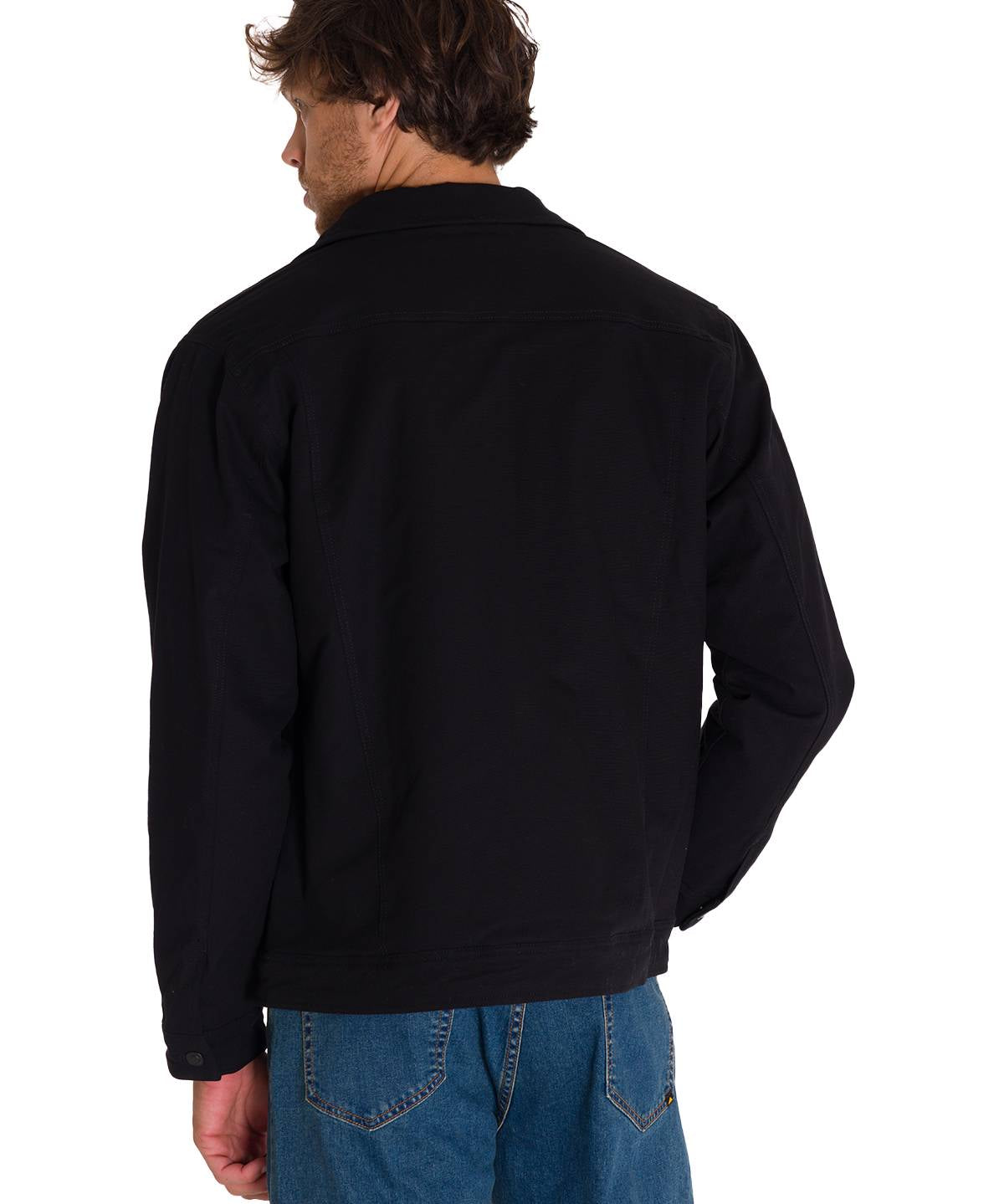 Chaqueta Manga Larga Hombre Trucker Negra Cat