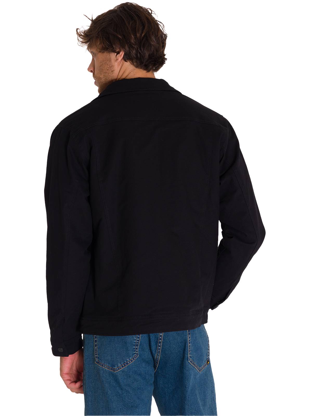 Chaqueta Manga Larga Hombre Trucker Negra Cat