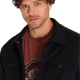 Chaqueta Manga Larga Hombre Trucker Negra Cat