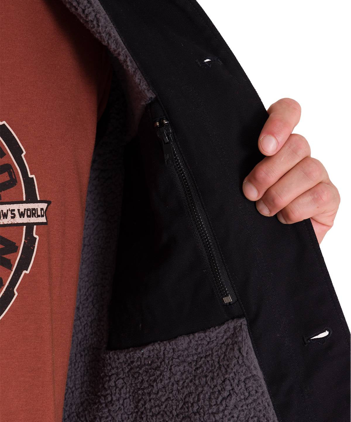 Chaqueta Manga Larga Hombre Trucker Negra Cat