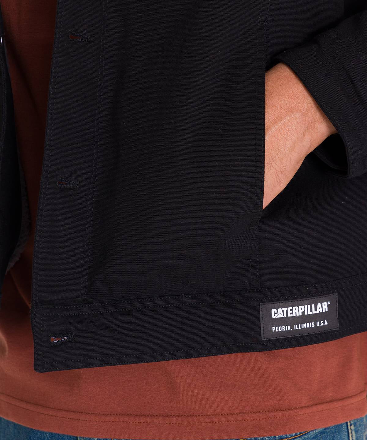 Chaqueta Manga Larga Hombre Trucker Negra Cat