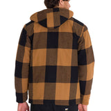 Chaqueta Hombre Hooded Flannel Negro y Café Cat