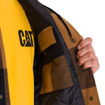 Chaqueta Hombre Hooded Flannel Negro y Café Cat
