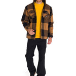 Chaqueta Hombre Hooded Flannel Negro y Café Cat