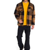 Chaqueta Hombre Hooded Flannel Negro y Café Cat