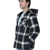 Chaqueta Hombre Hooded Flannel Negro y Blanco Cat