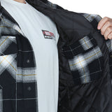 Chaqueta Hombre Hooded Flannel Negro y Blanco Cat