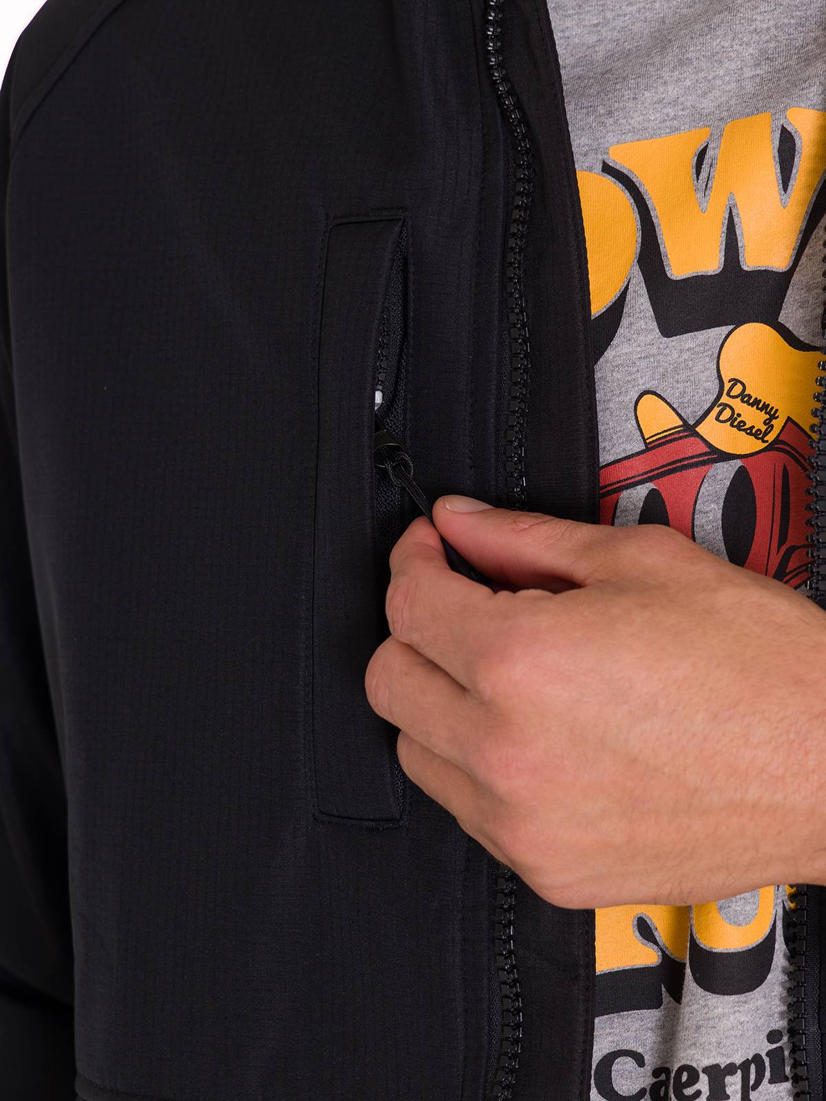 Chaqueta Manga Larga Hombre Ripstop Softshell Negra Cat