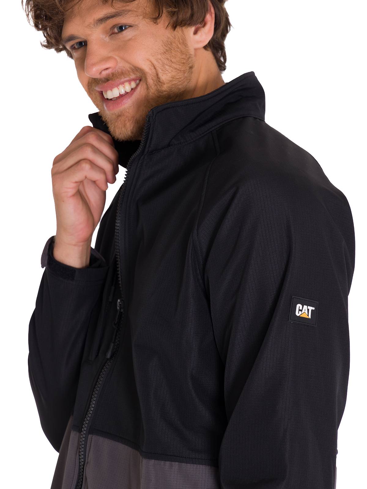 Chaqueta Manga Larga Hombre Ripstop Softshell Gris Cat