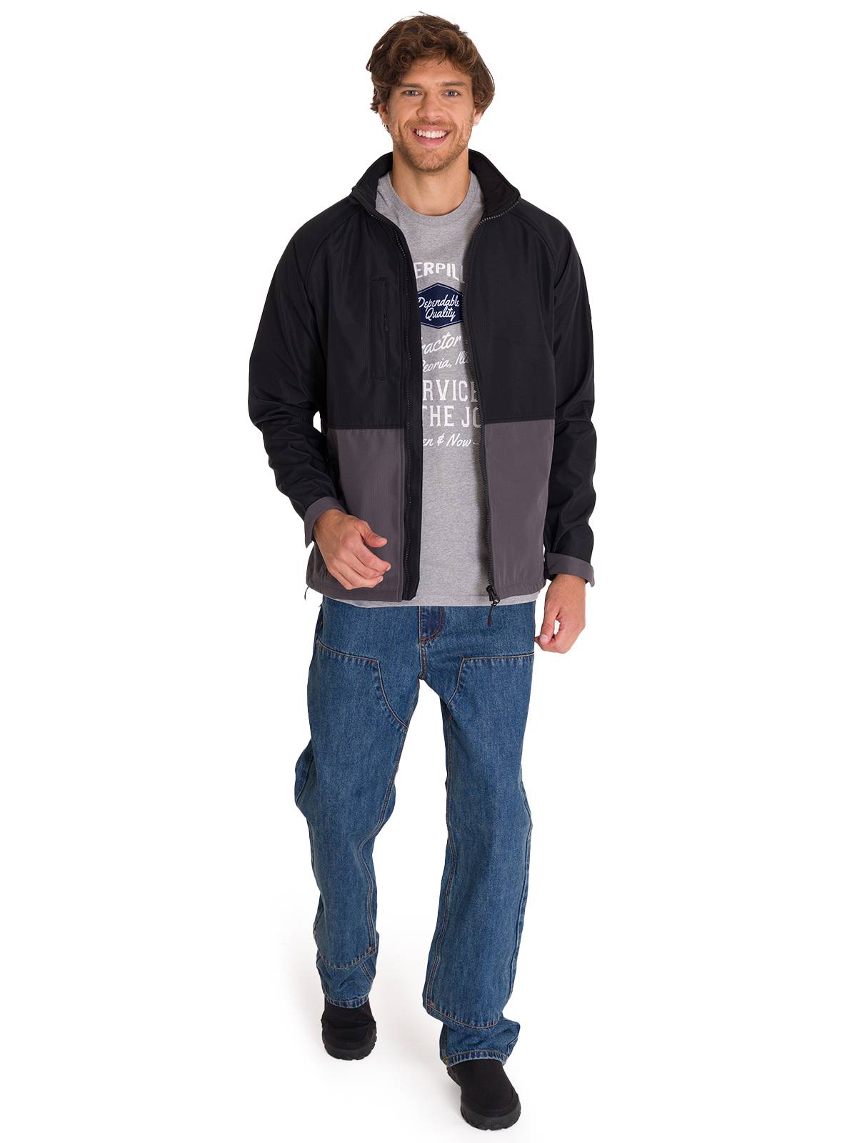 Chaqueta Manga Larga Hombre Ripstop Softshell Gris Cat