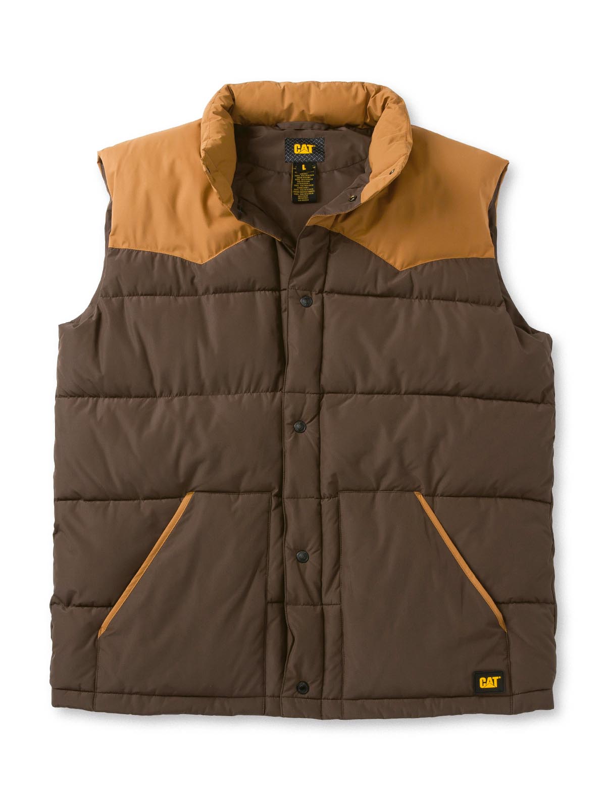 Parka Sin Mangas Hombre Big Sky Puffer Vest Café Oscuro Cat
