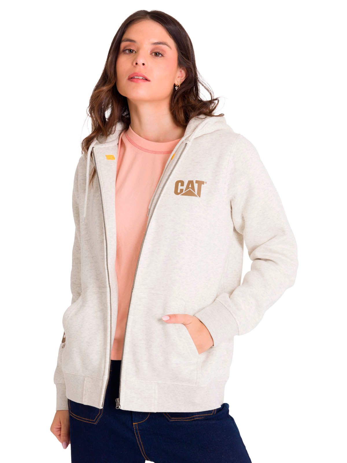 Polerón Full Zip Mujer Trademark Banner Beige CAT