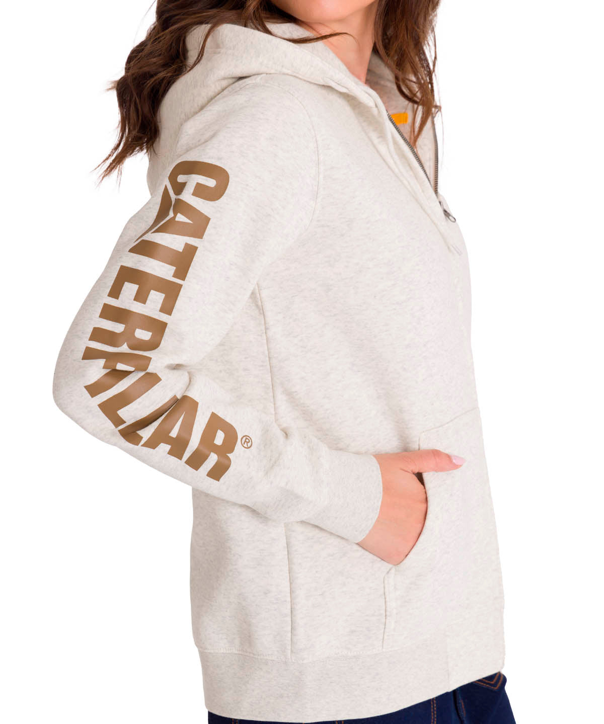 Polerón Full Zip Mujer Trademark Banner Beige CAT