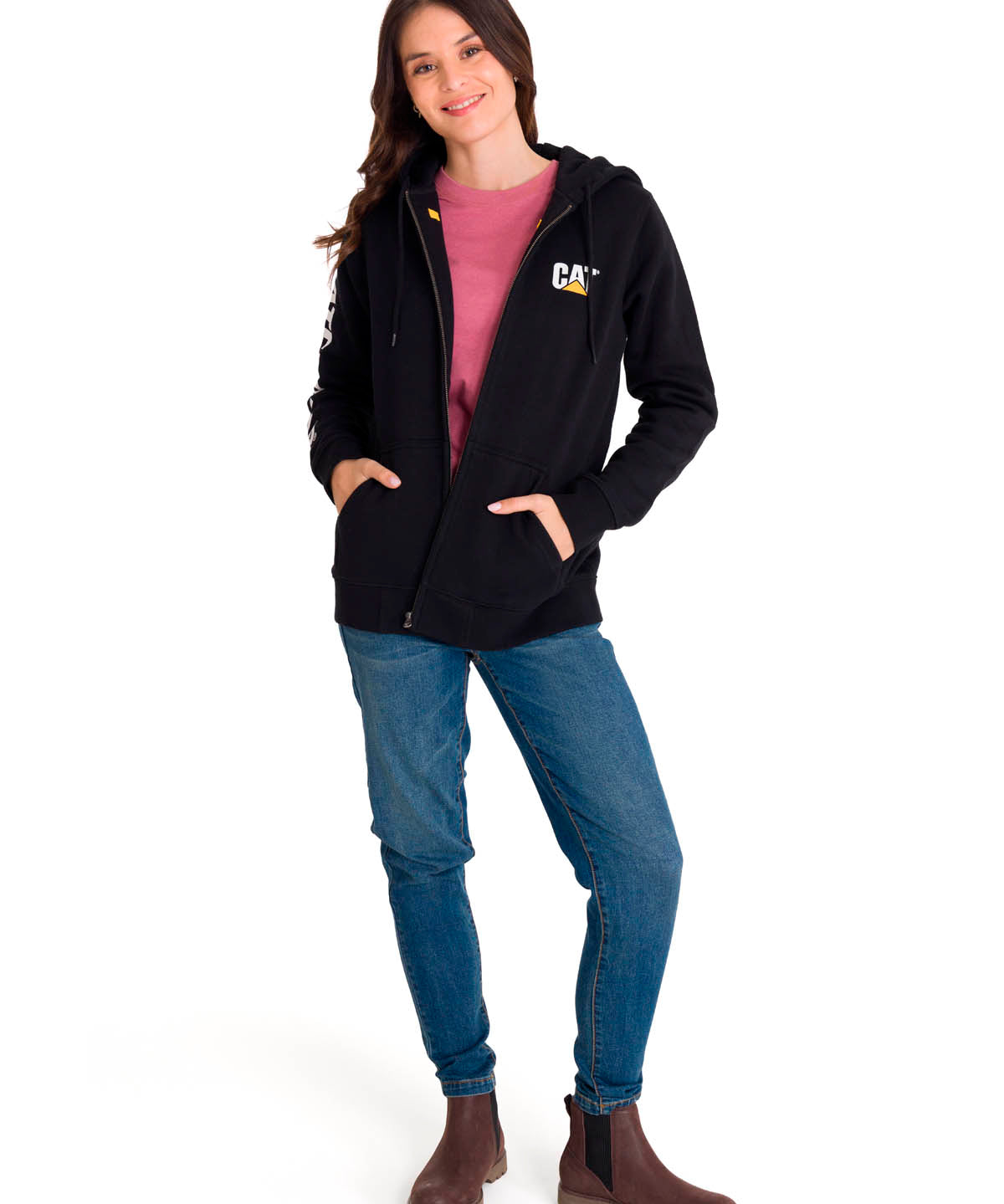 Poleron Mujer Trademark Banner Fz Hoodie Con Gorro Ajustable Con Tecnología S3 Cord. Cat