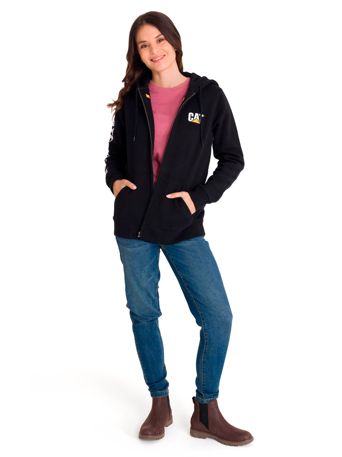 Poleron Mujer Trademark Banner Fz Hoodie Con Gorro Ajustable Con Tecnología S3 Cord. Cat