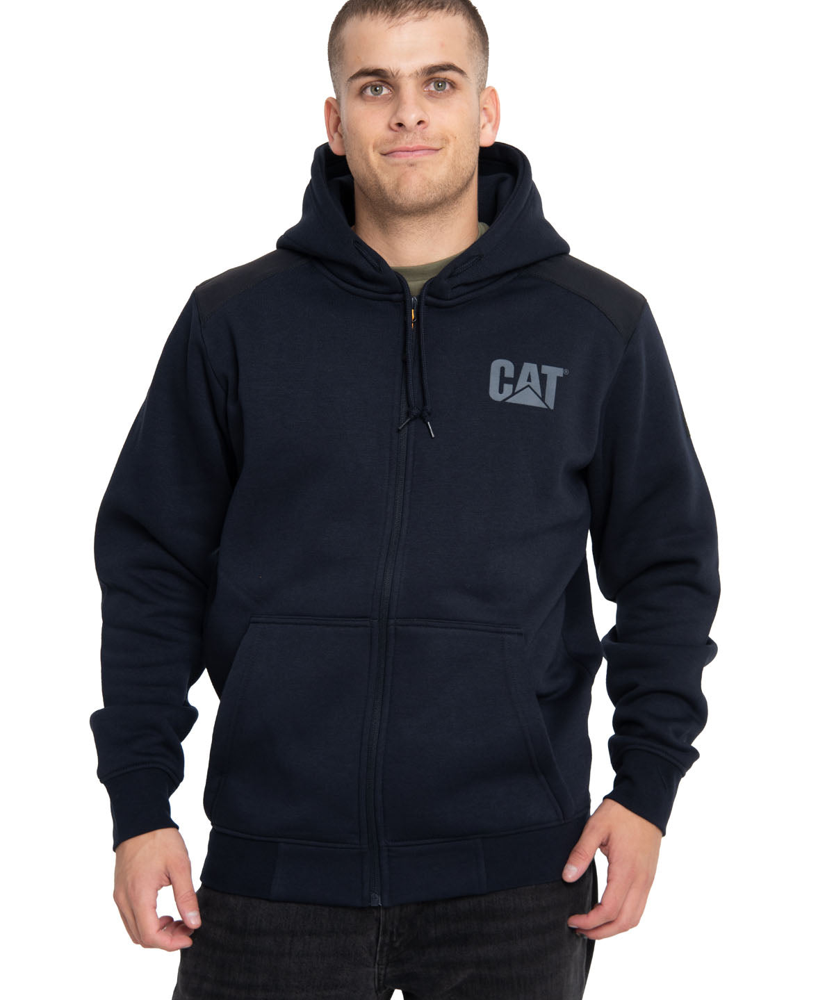 Poleron Casual Hombre Essential Fz Hooded Sweatshirt Azul Cat
