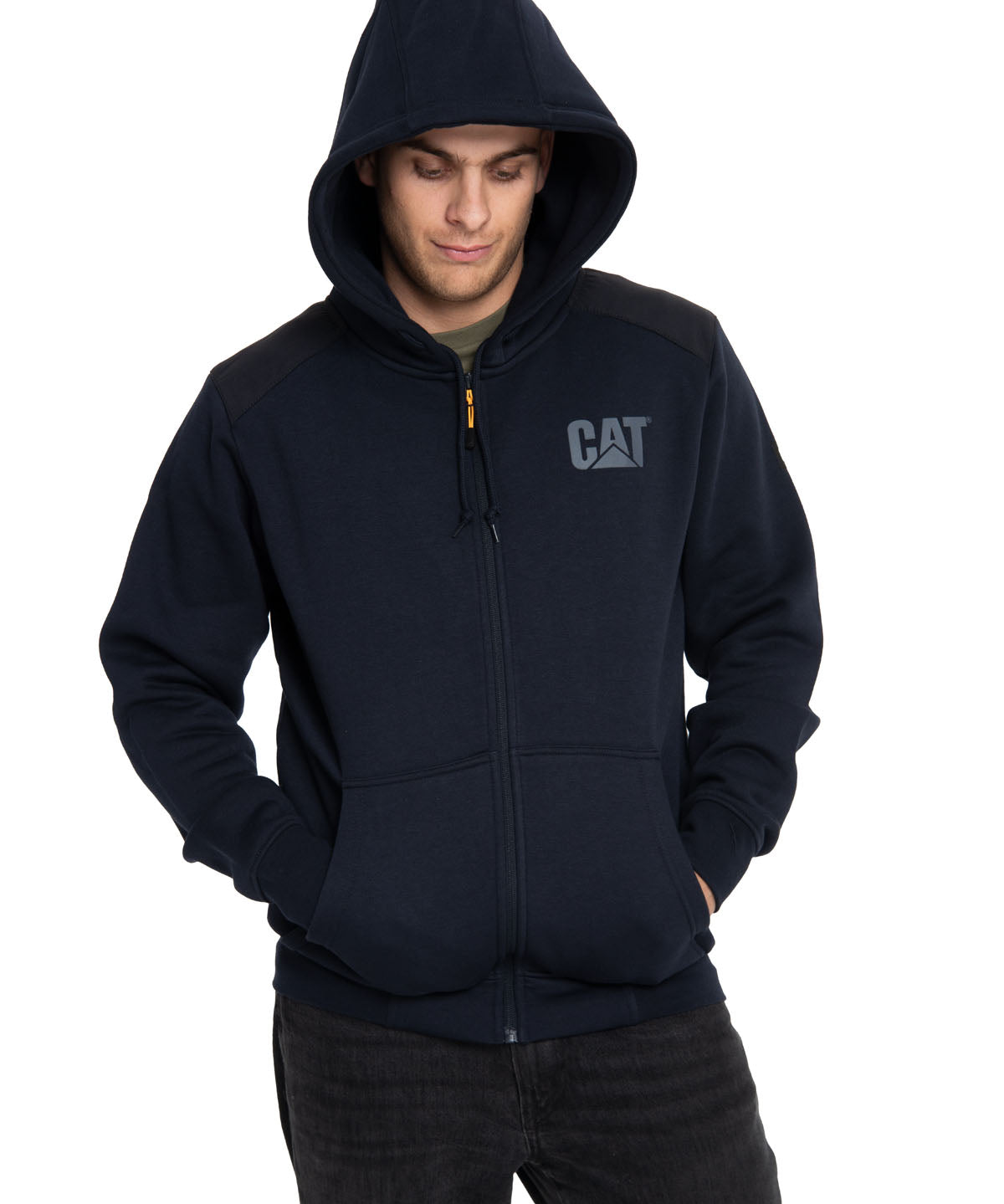 Poleron Casual Hombre Essential Fz Hooded Sweatshirt Azul Cat