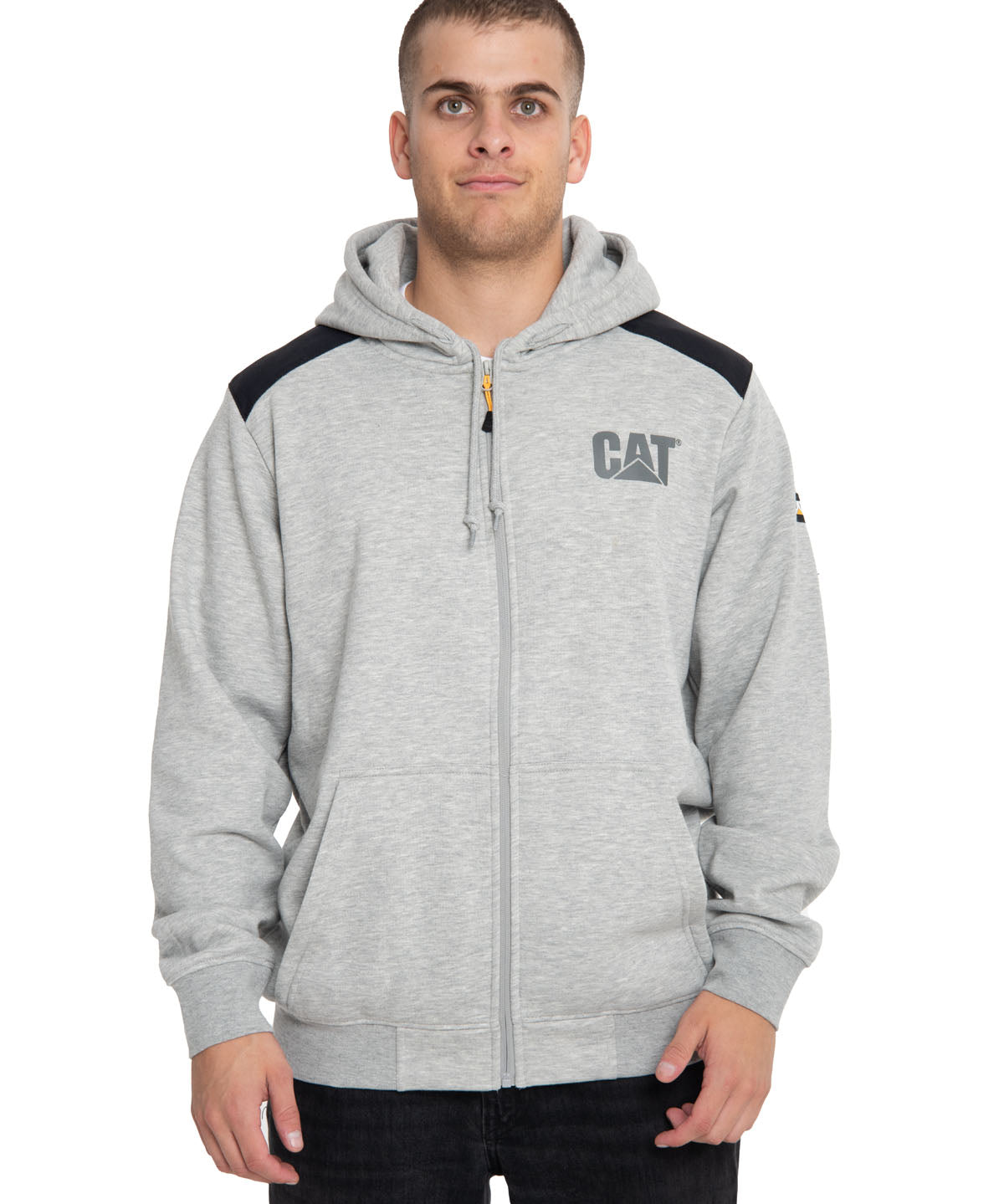 Poleron Casual Hombre Essential Fz Hooded Sweatshirt Gris Cat