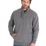 Polerón Manga Larga Hombre Midweight Quarter Zip Gris Oscuro Cat