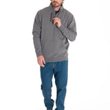 Polerón Manga Larga Hombre Midweight Quarter Zip Gris Oscuro Cat