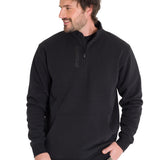 Polerón Manga Larga Hombre Midweight Quarter Zip Negro Cat