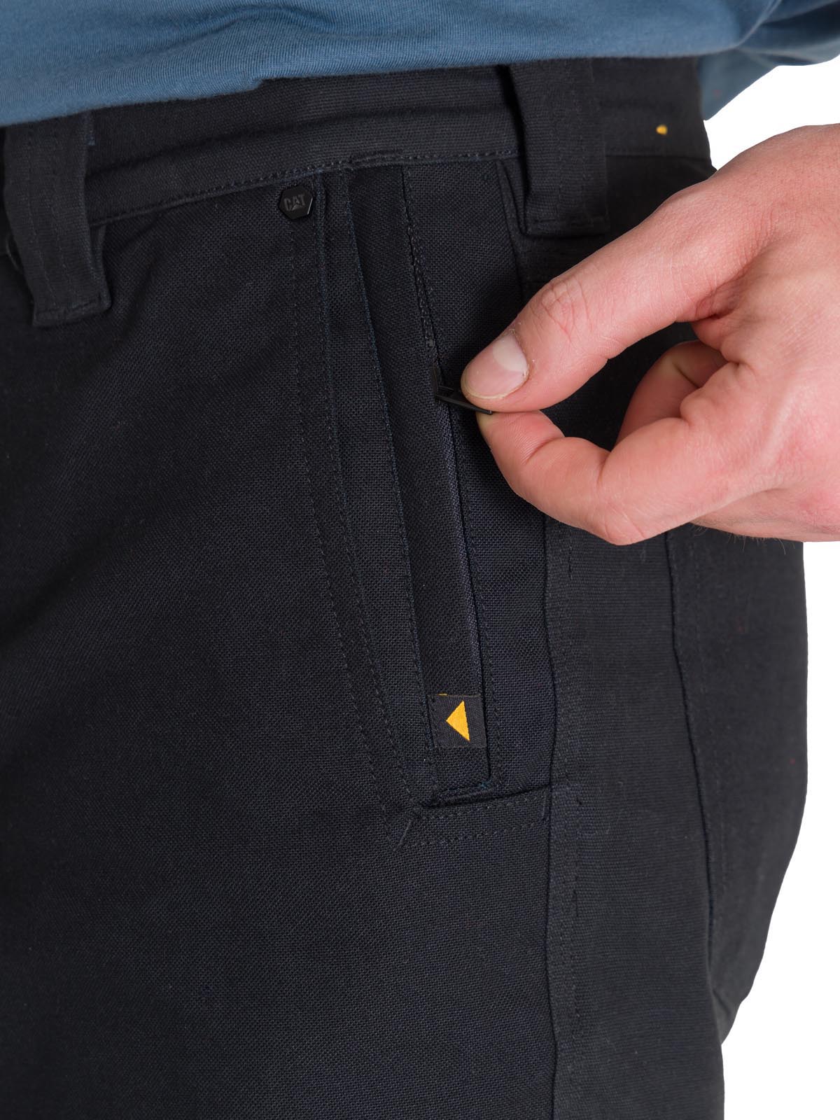 Pantalón Tiro Medio Casual Hombre BRUSH PANT Negro Cat