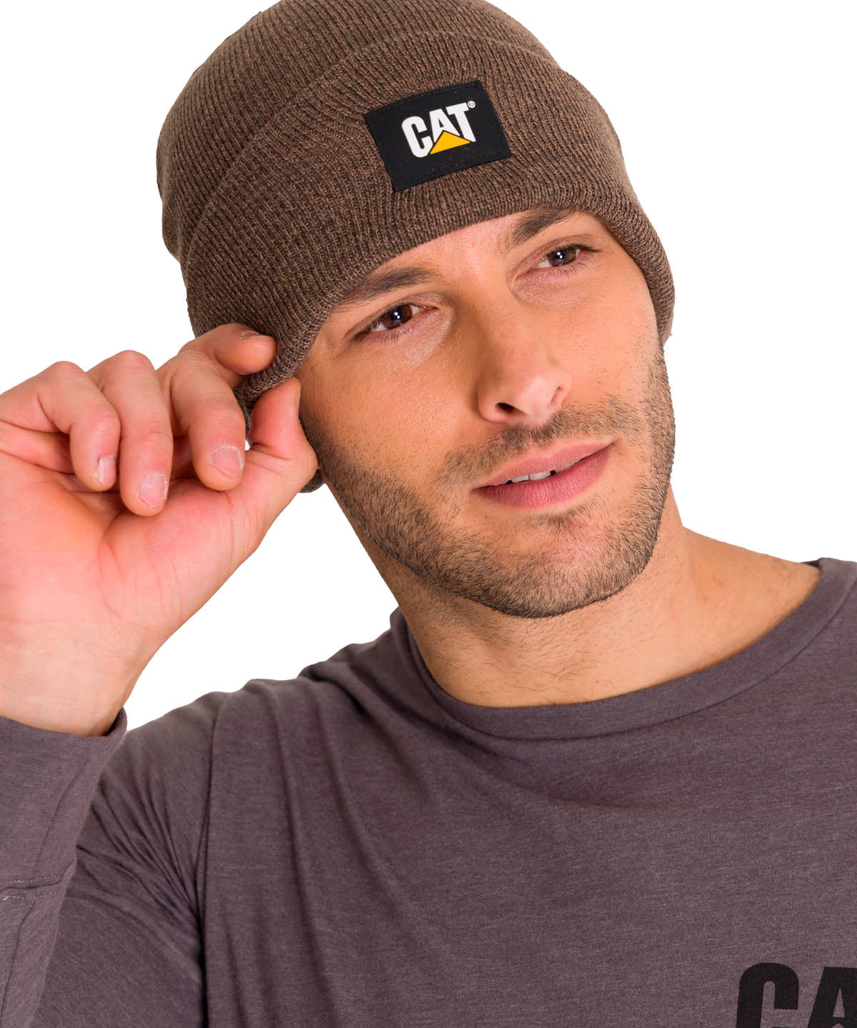 Gorro Casual Unisex Cat Label Cuff Beanie Café Cat