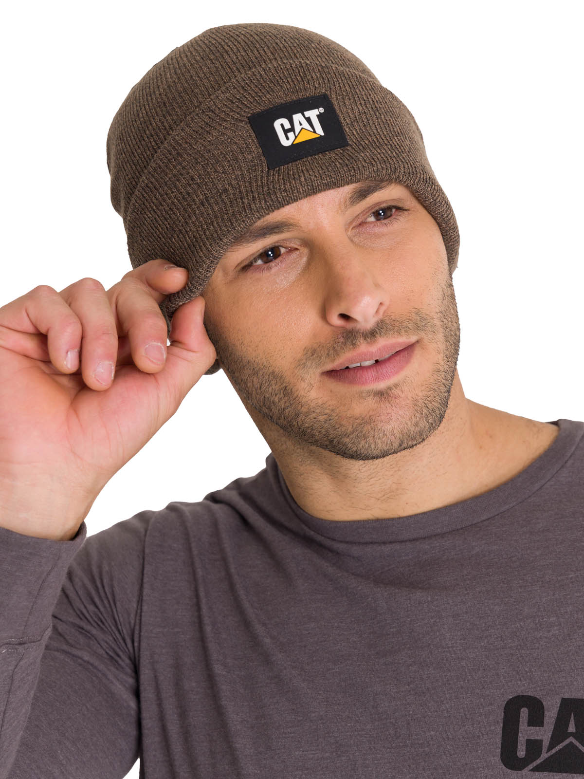 Gorro Casual Unisex Cat Label Cuff Beanie Café Cat