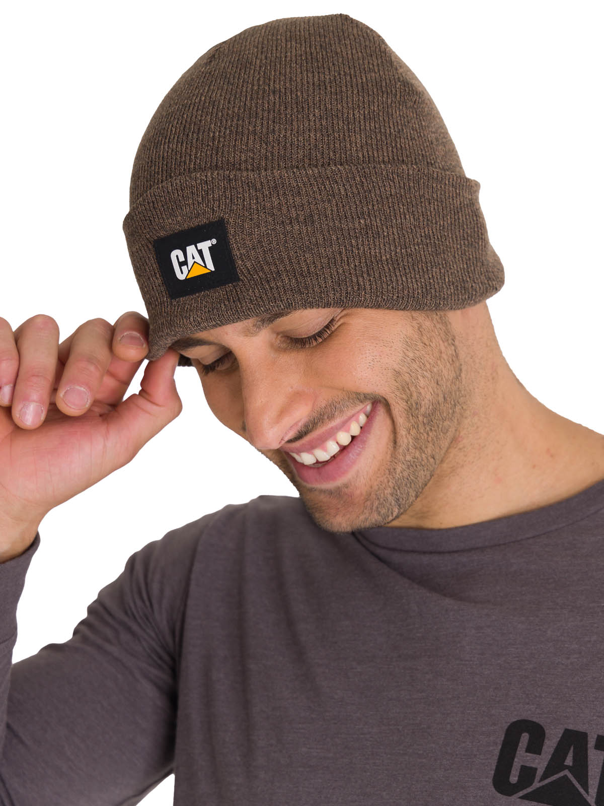 Gorro Casual Unisex Cat Label Cuff Beanie Café Cat