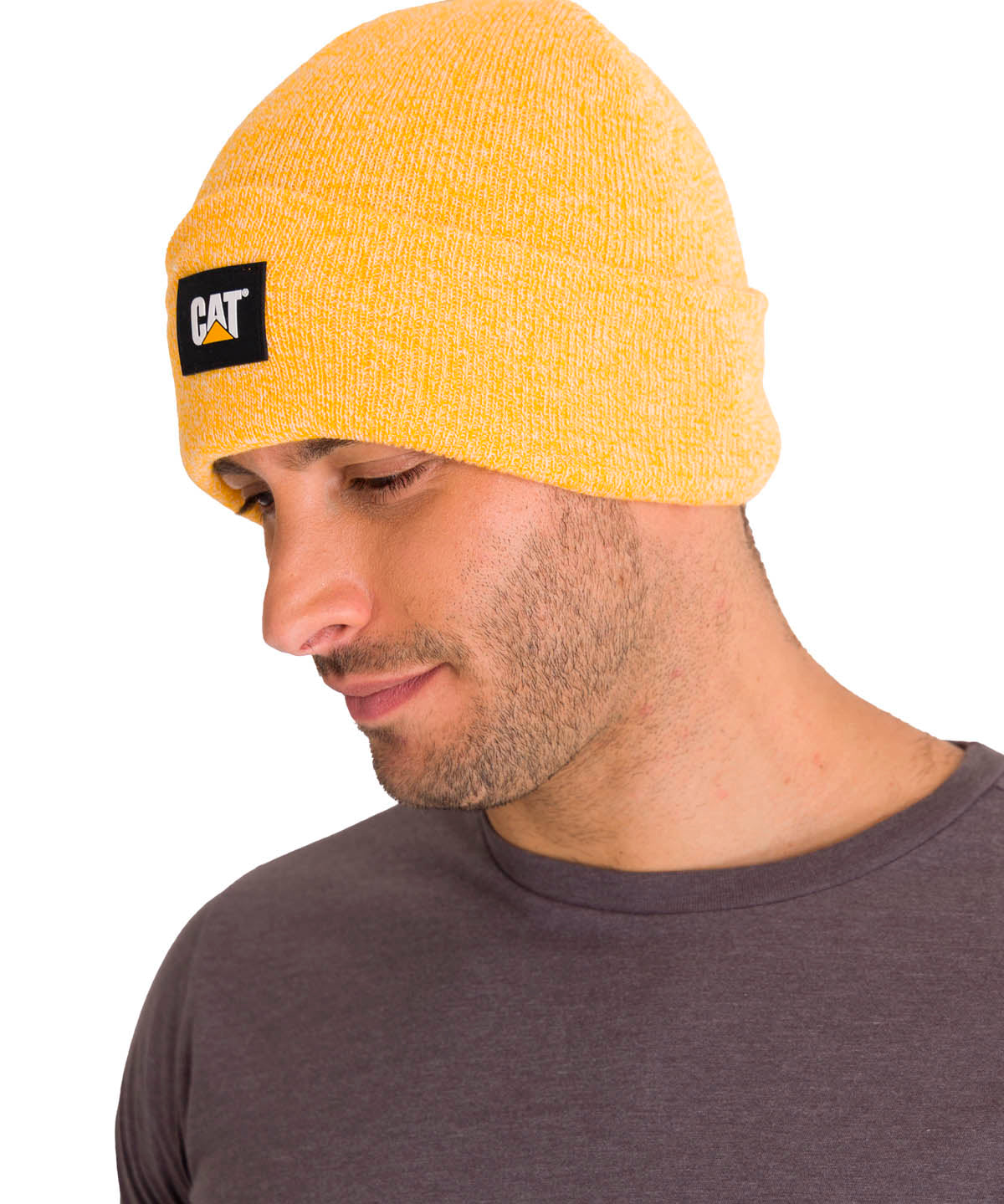 Gorro Casual Unisex Cat Label Cuff Beanie Amarillo Cat