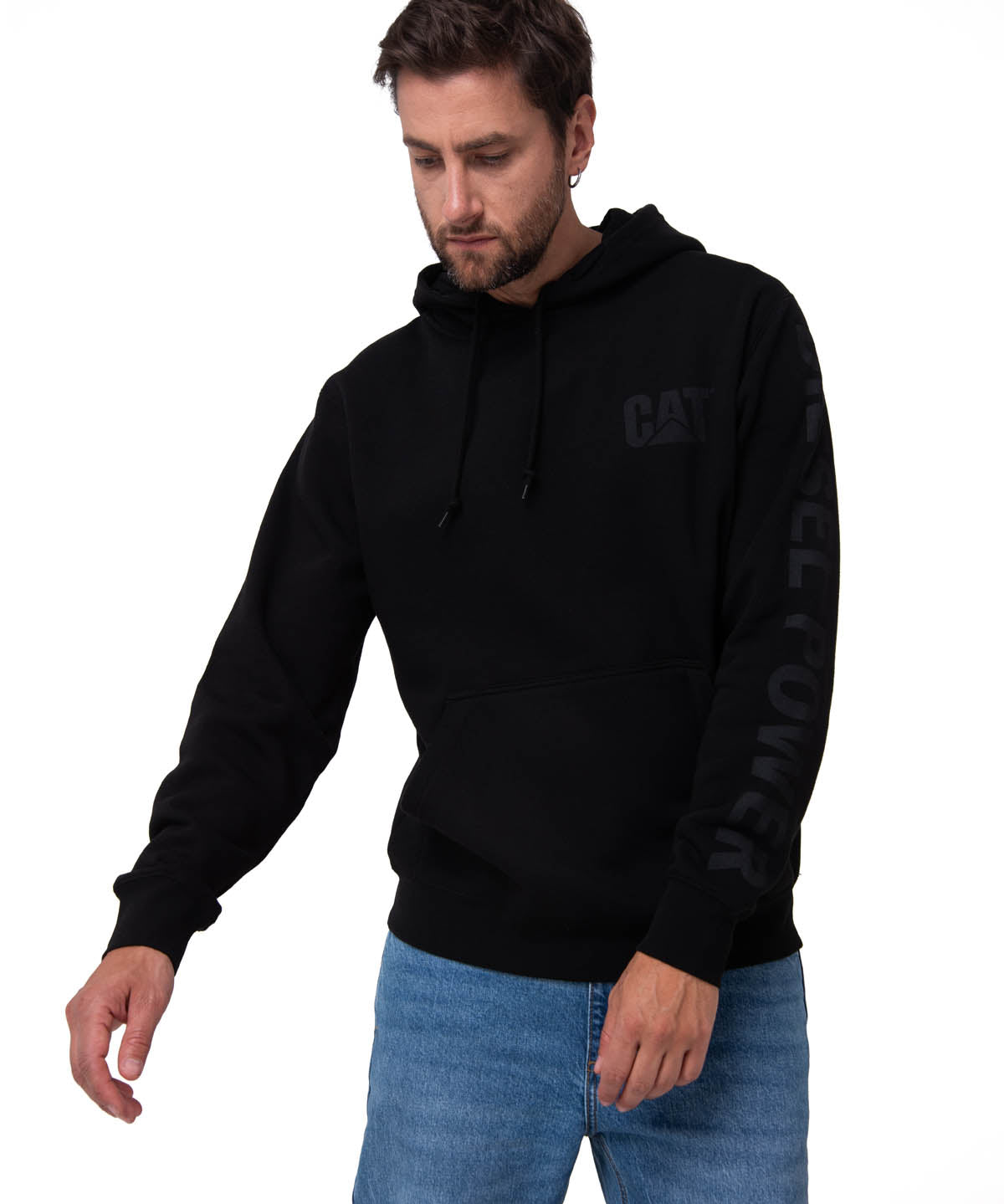 Polerón Con Gorro Diesel Power Negro Cat