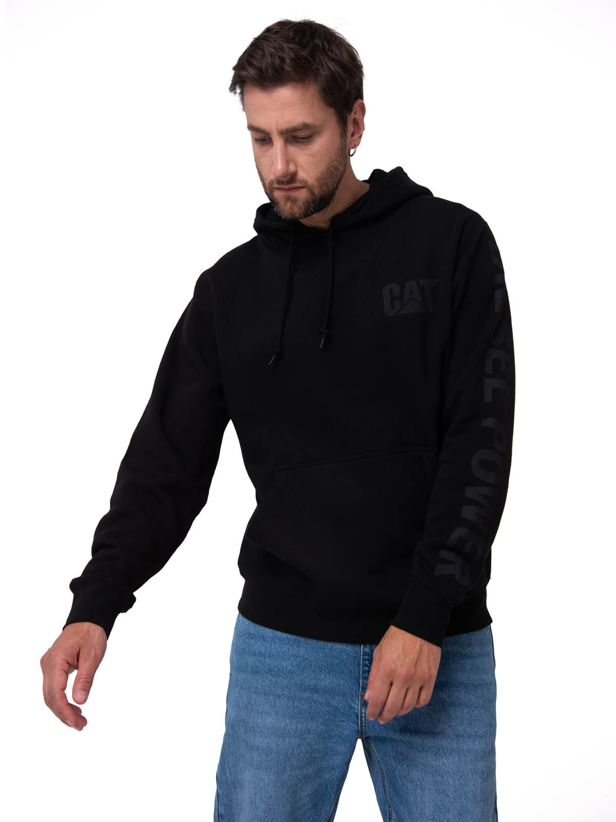 Polerón Con Gorro Diesel Power Negro Cat