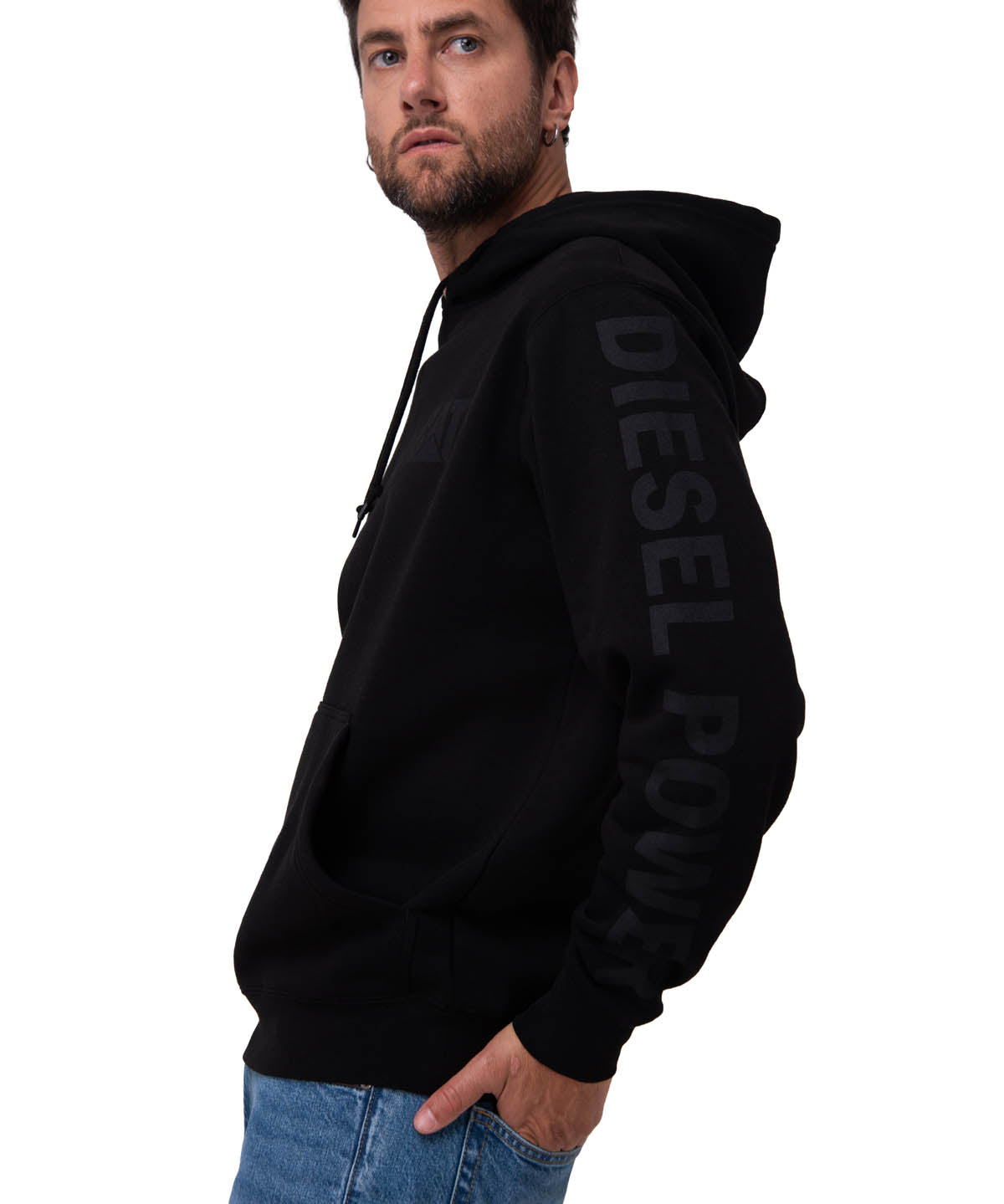 Polerón Con Gorro Diesel Power Negro Cat