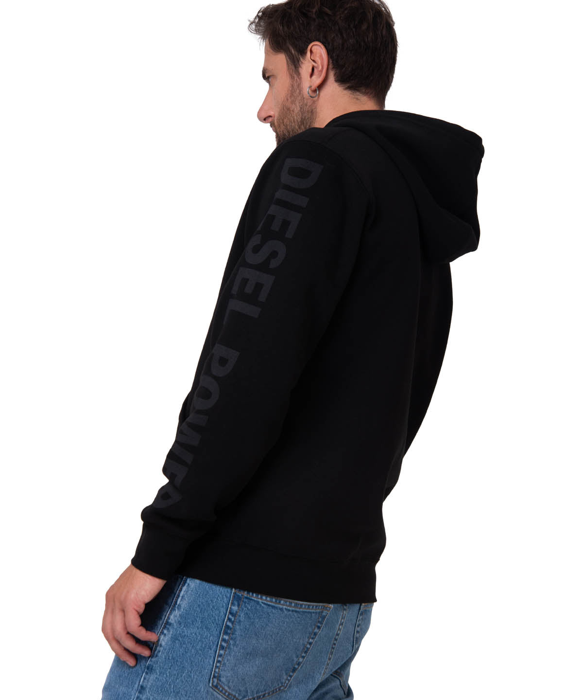 Polerón Con Gorro Diesel Power Negro Cat