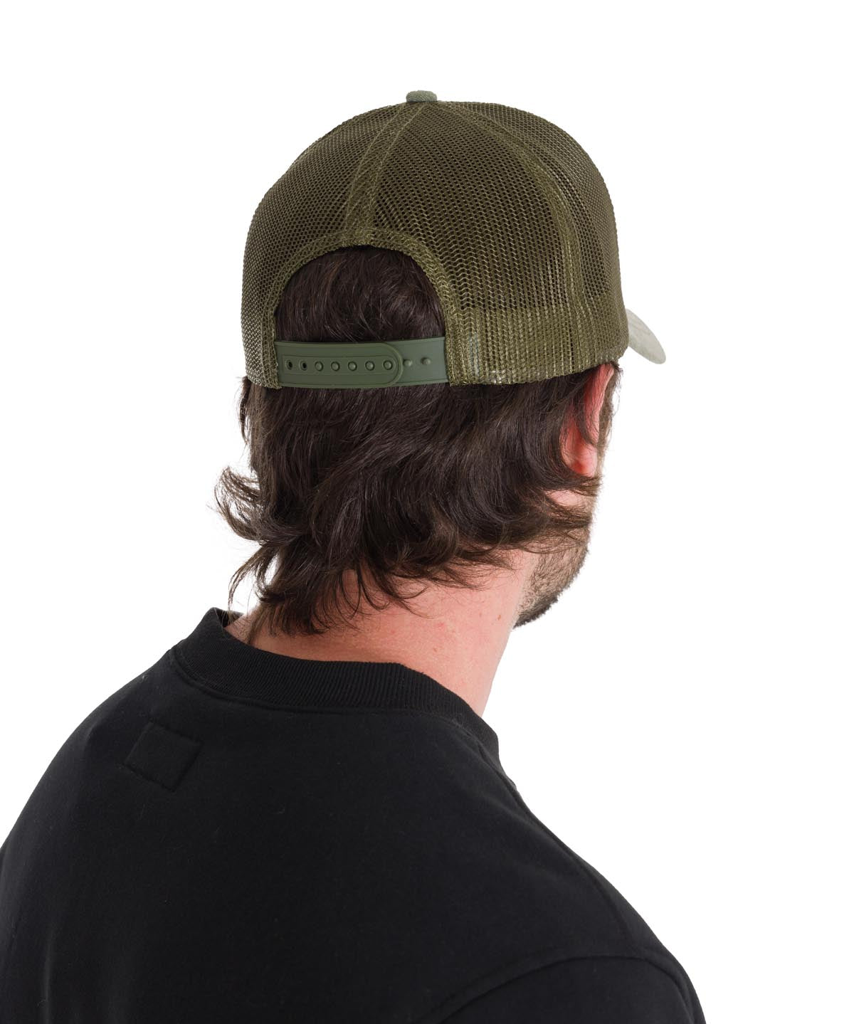 Jockey Con Broche Unisex Pigment Dyed Trucker Cap Oliva Cat