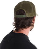 Jockey Con Broche Unisex Pigment Dyed Trucker Cap Oliva Cat