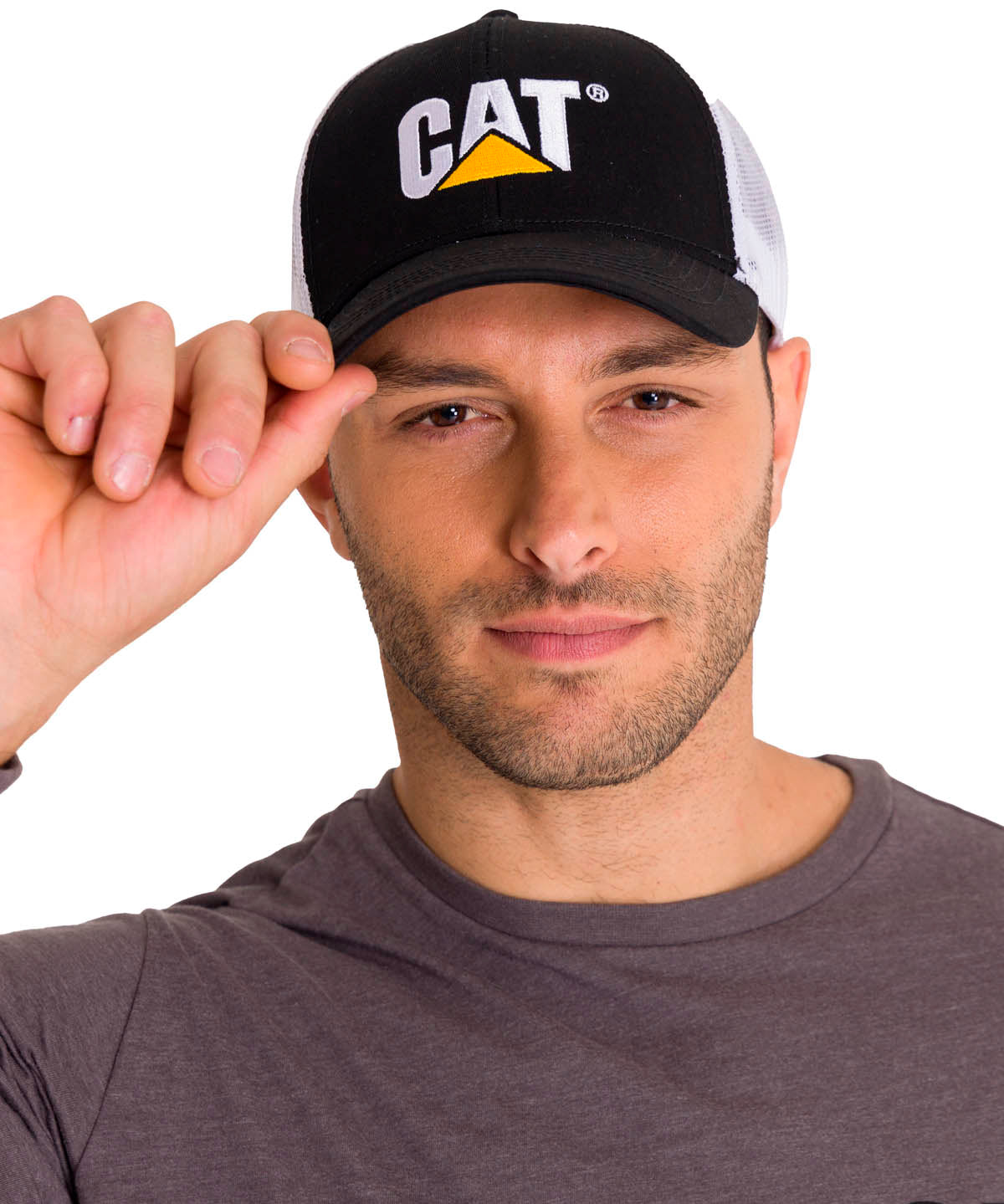 Jockey Hombre Logo Bordado Café Cat