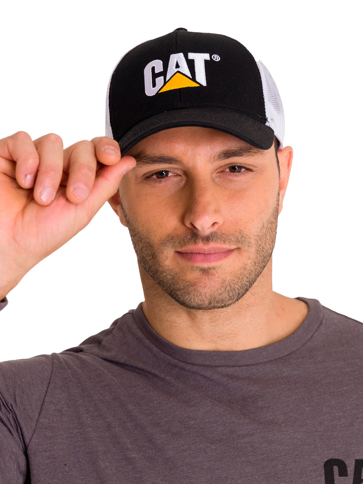 Jockey Hombre Logo Bordado Café Cat