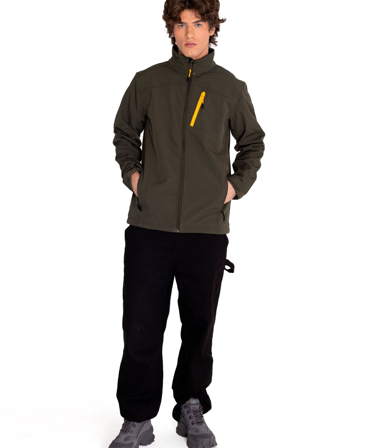 Chaqueta Casual Hombre Essential Softshell Jacket Verde Cat