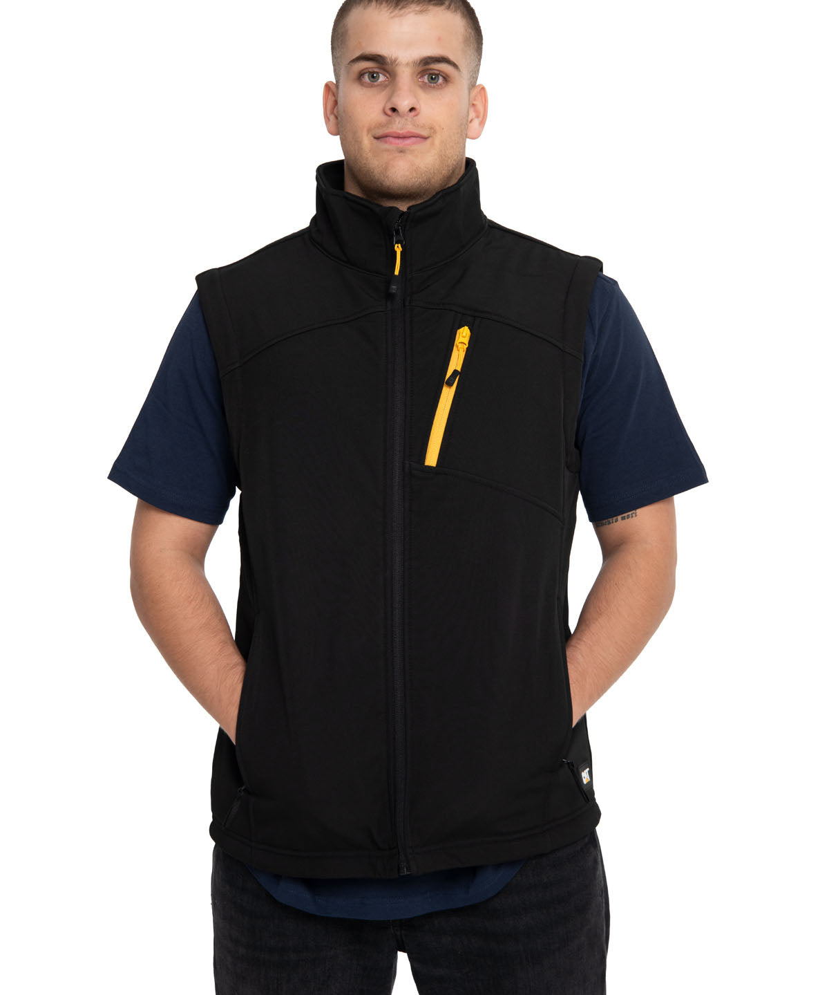Chaqueta Sin Manga Casual Hombre Essential Softshell Vest Negro Cat