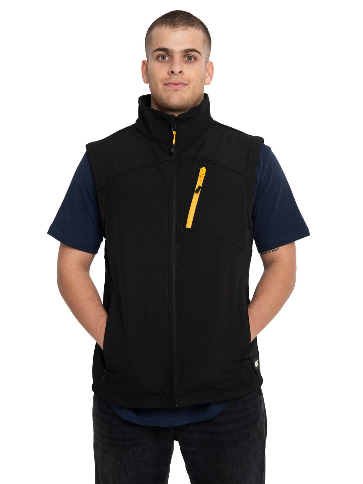Chaqueta Sin Manga Casual Hombre Essential Softshell Vest Negro Cat