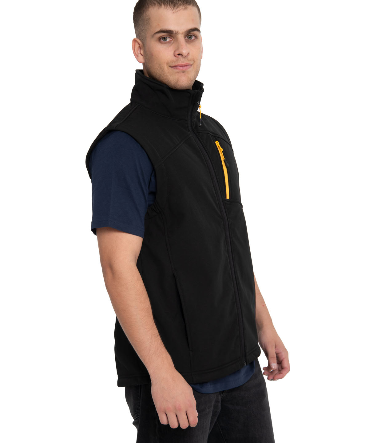 Chaqueta Sin Manga Casual Hombre Essential Softshell Vest Negro Cat