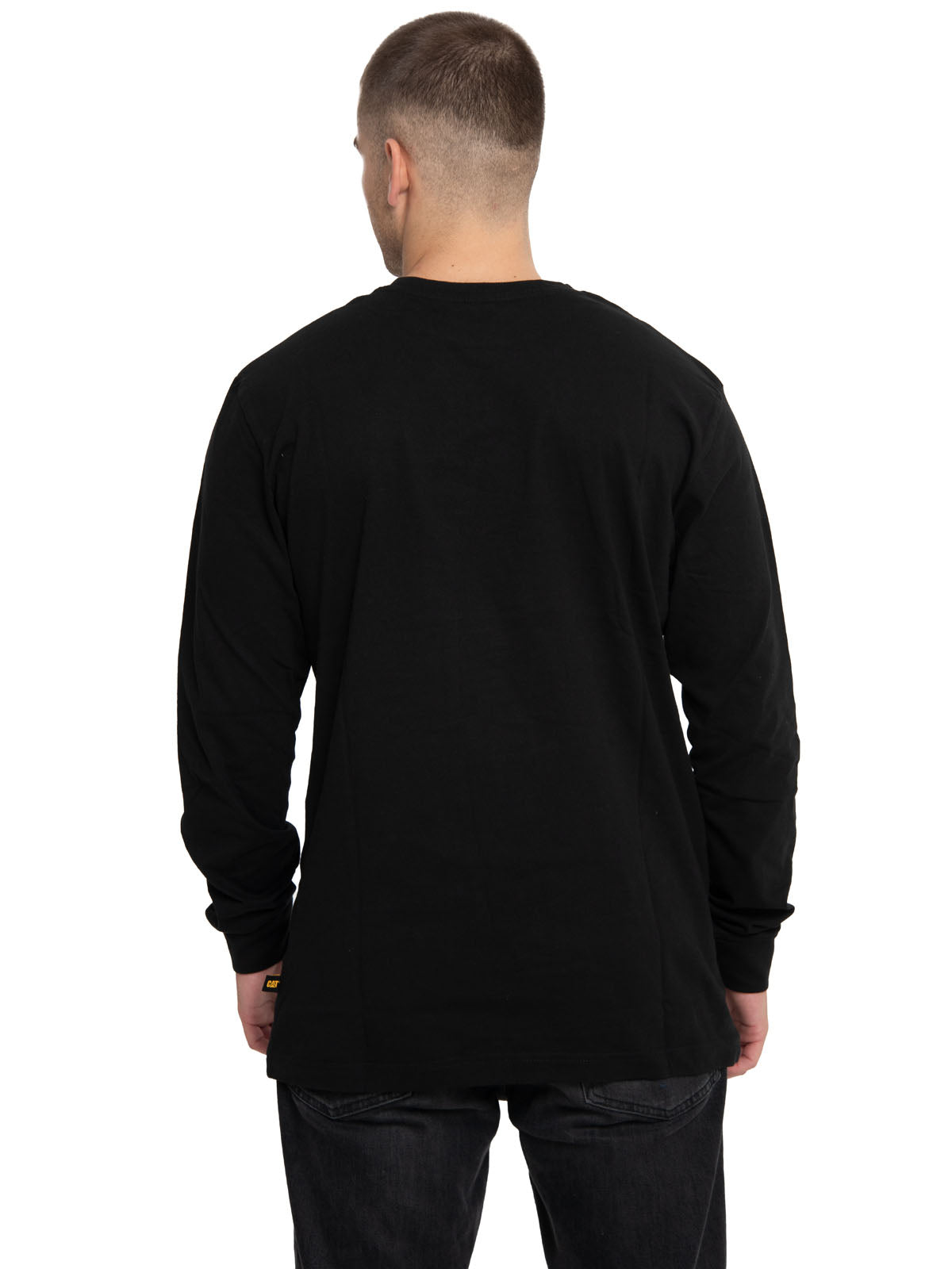 Polera Manga Larga Casual Hombre Trademark L/S Banner Tee Negro Cat