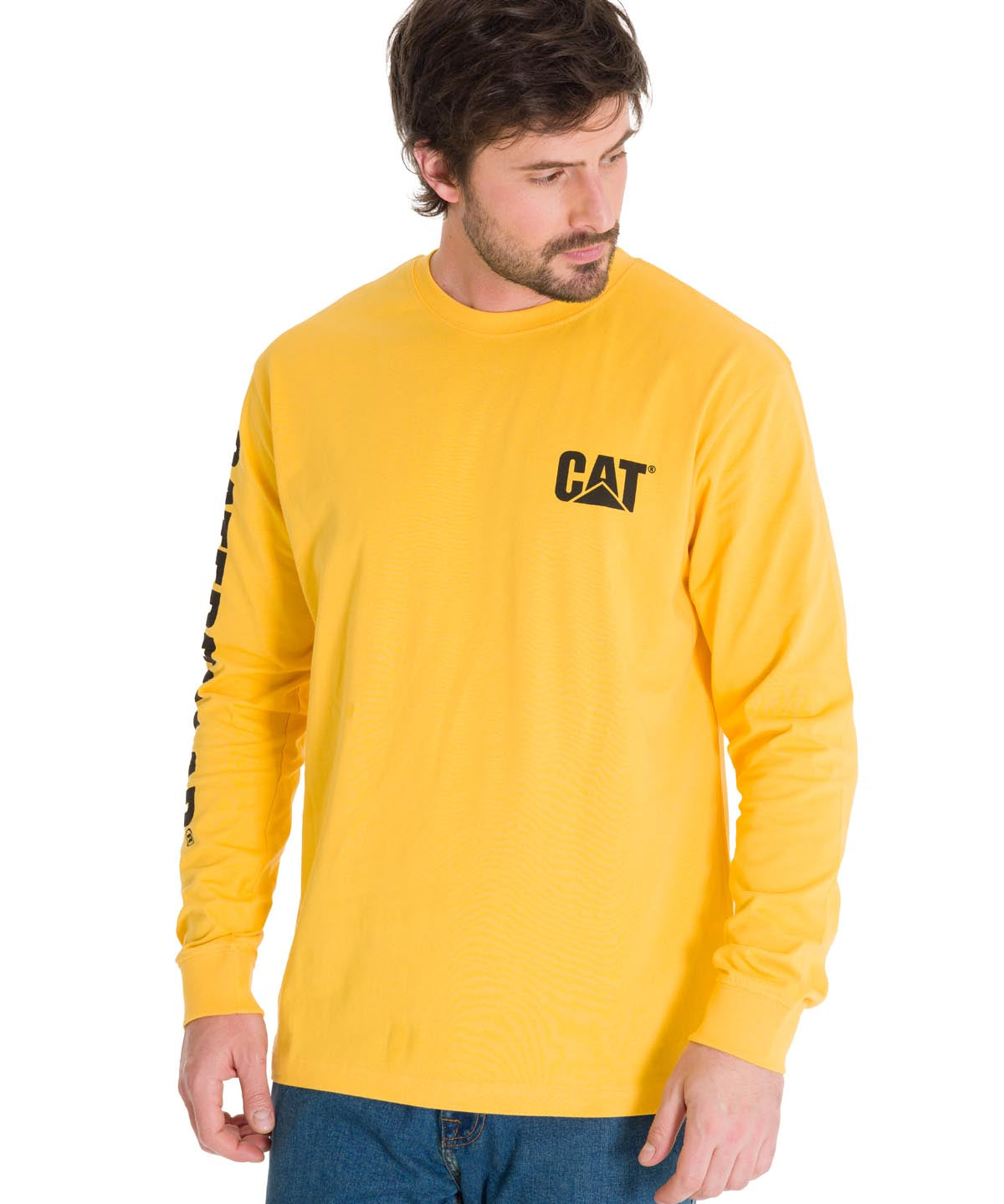Polera Manga Larga Hombre Trademark Amarillo Cat