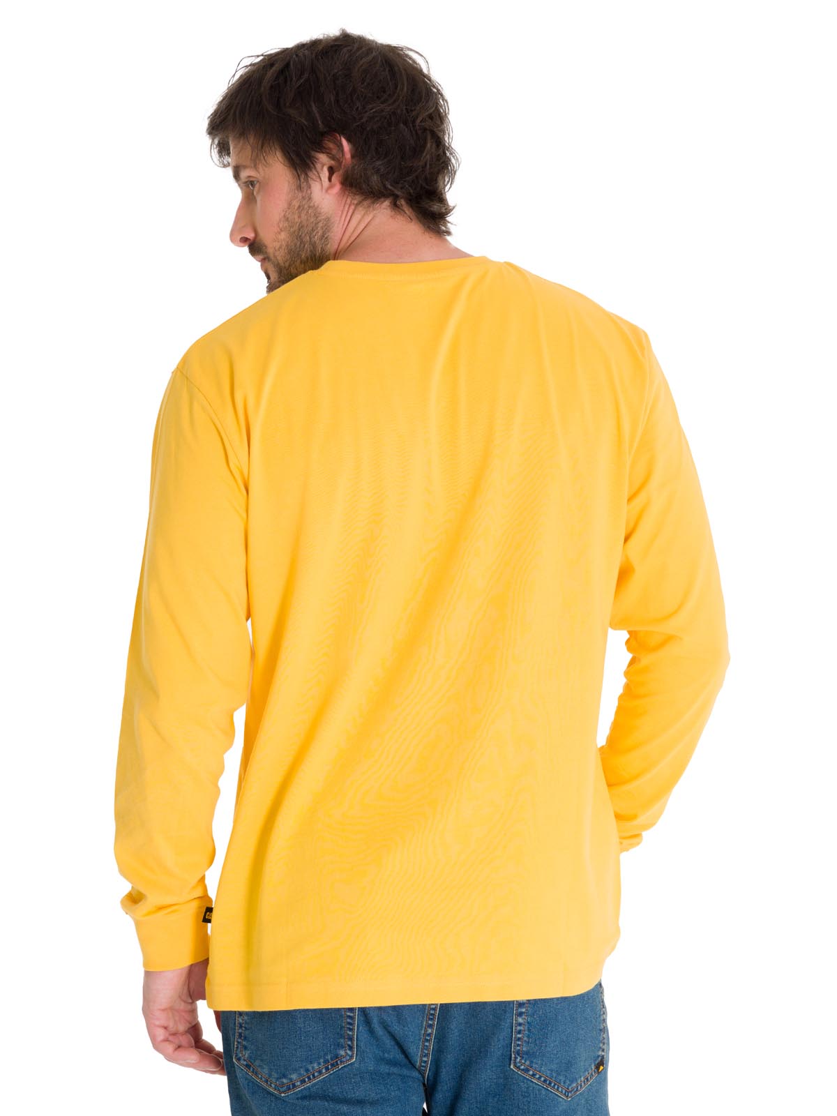 Polera Manga Larga Hombre Trademark Amarillo Cat