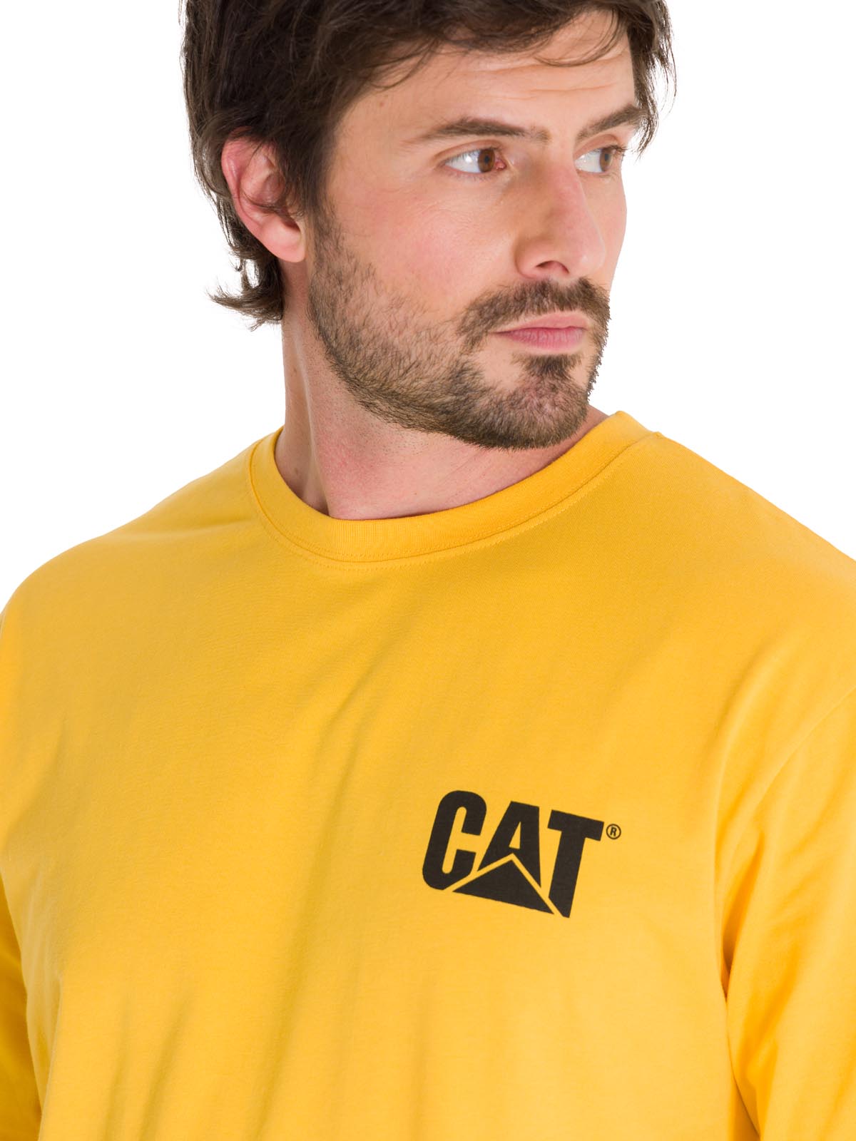 Polera Manga Larga Hombre Trademark Amarillo Cat
