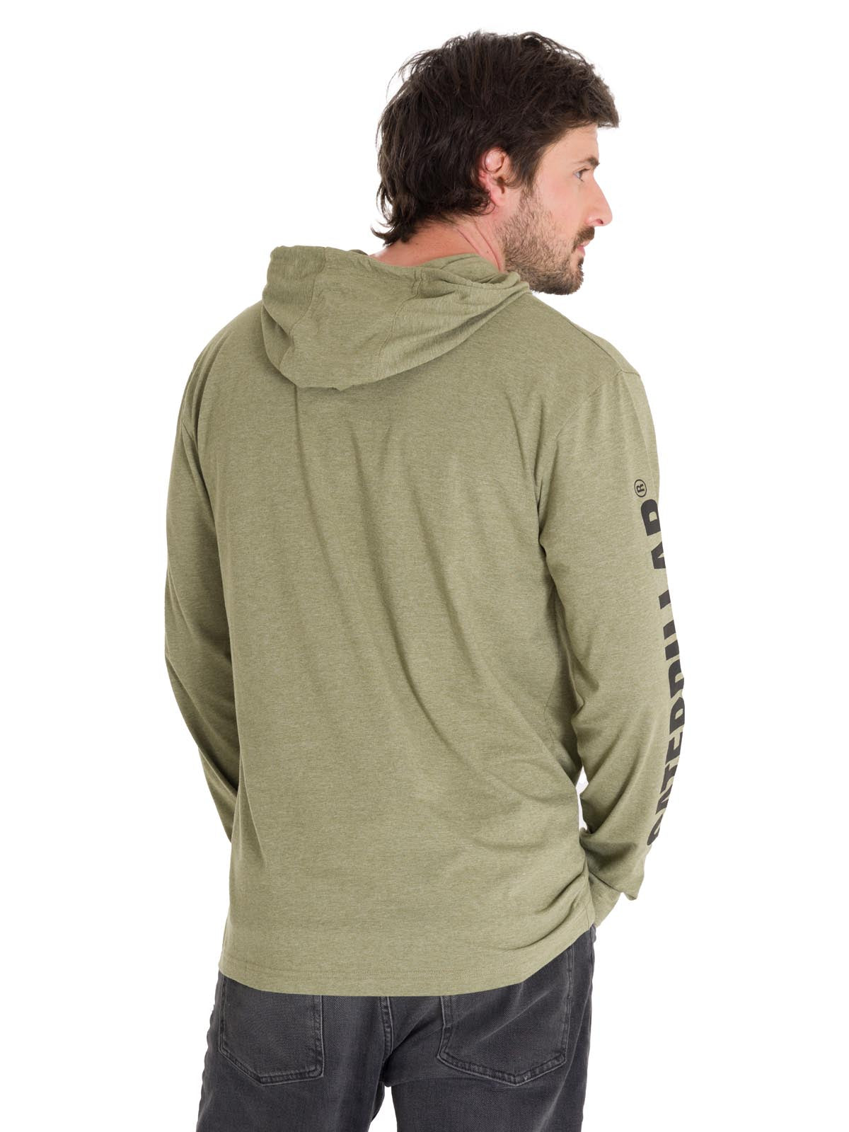 Polera Manga Larga Casual Hombre UPF HOODED BANNER L/S TEE Oliva Cat