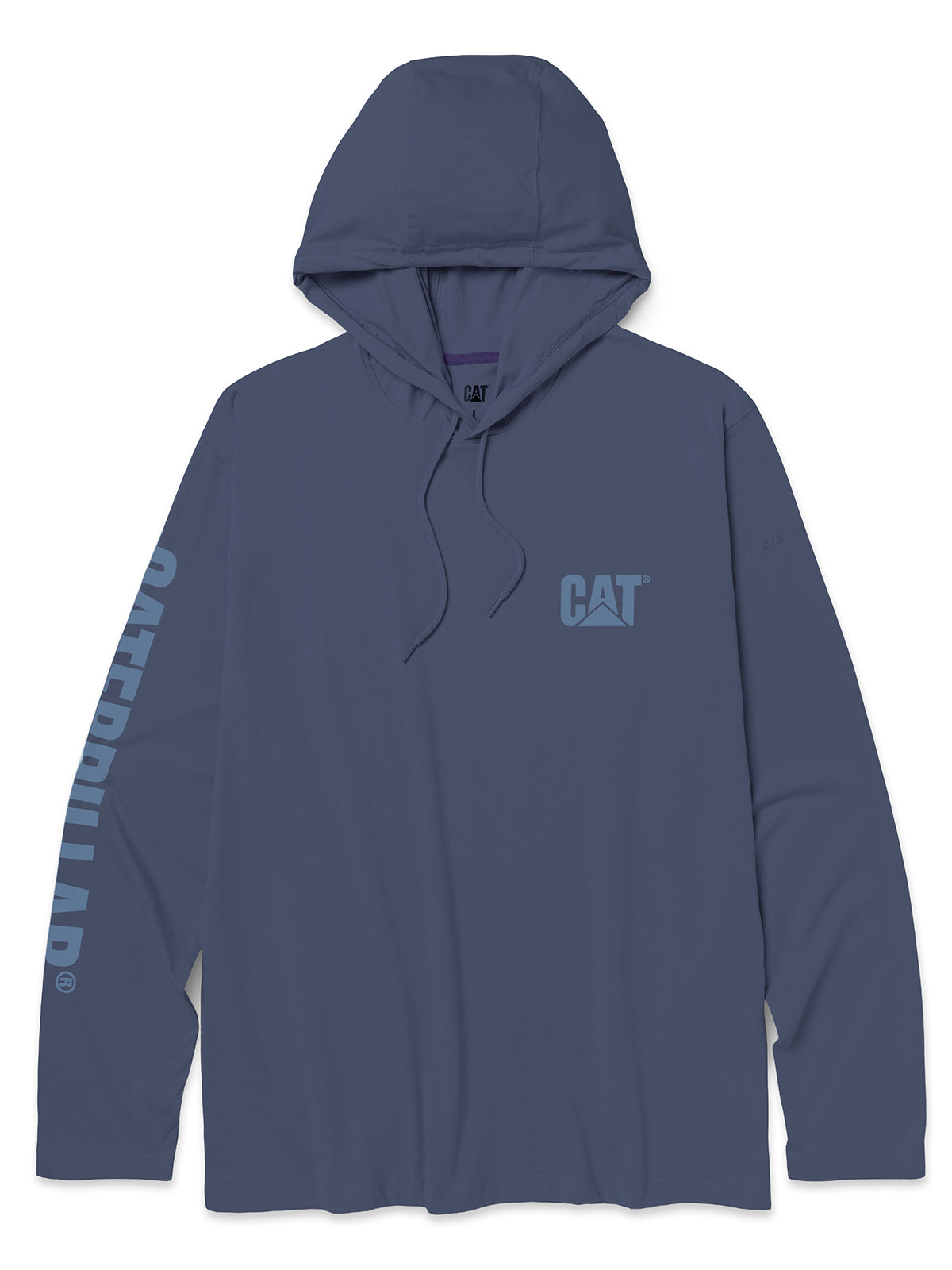Polera Manga Larga Hombre Hooded Banner Azul Cat