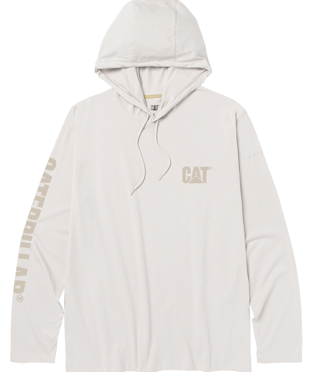 Polera Manga Larga Hombre Hooded Banner Blanco Cat